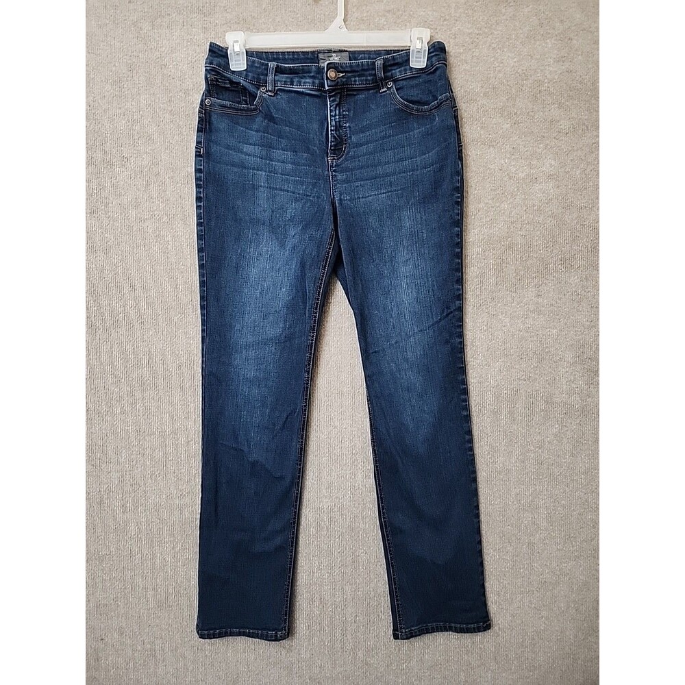Chicos So Lifting Slimming Jeans Womens 1.5 US 10 Blue Dark Wash Straight Leg